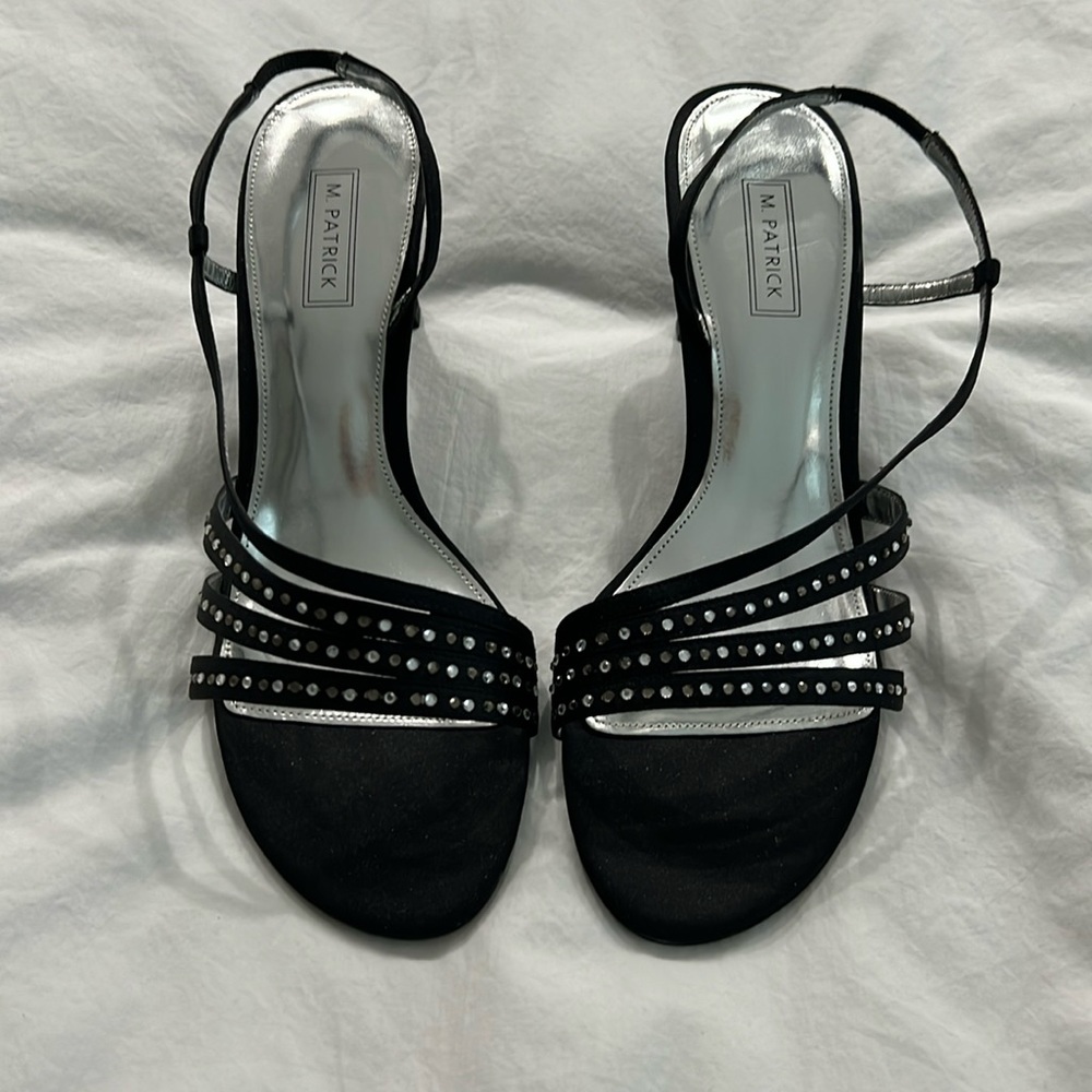 M Patrick rhinestone strap dress shoes